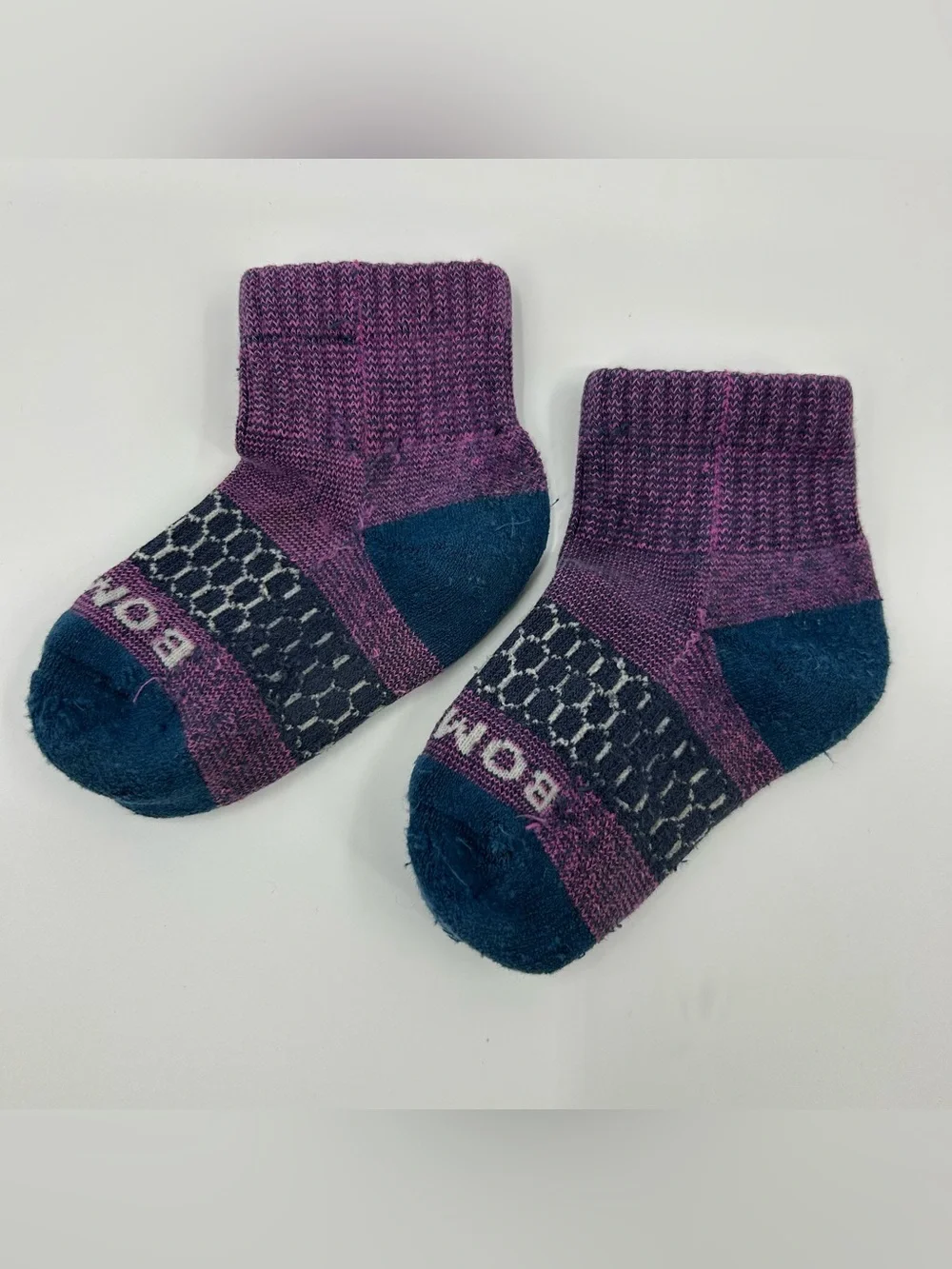 Bombas Purple and Navy Toddler Socks